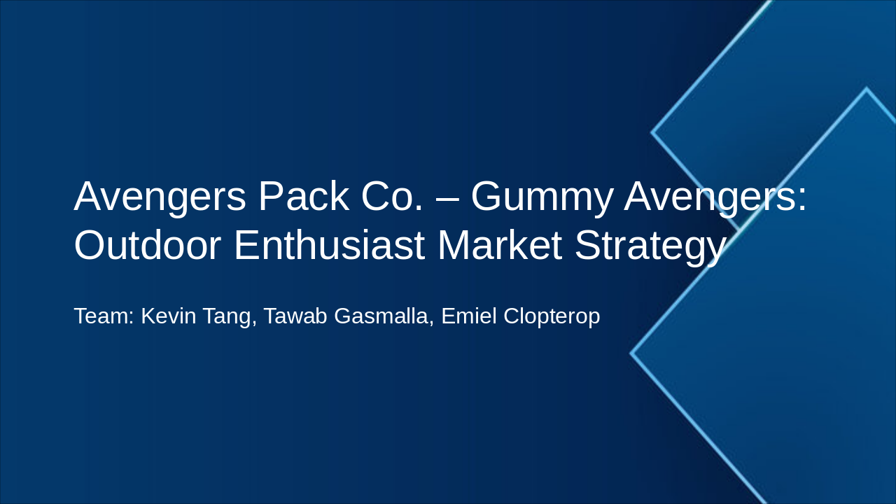 Slide 1 - Avengers Pack Co. – Gummy Avengers: Outdoor Enthusiast Market Strategy