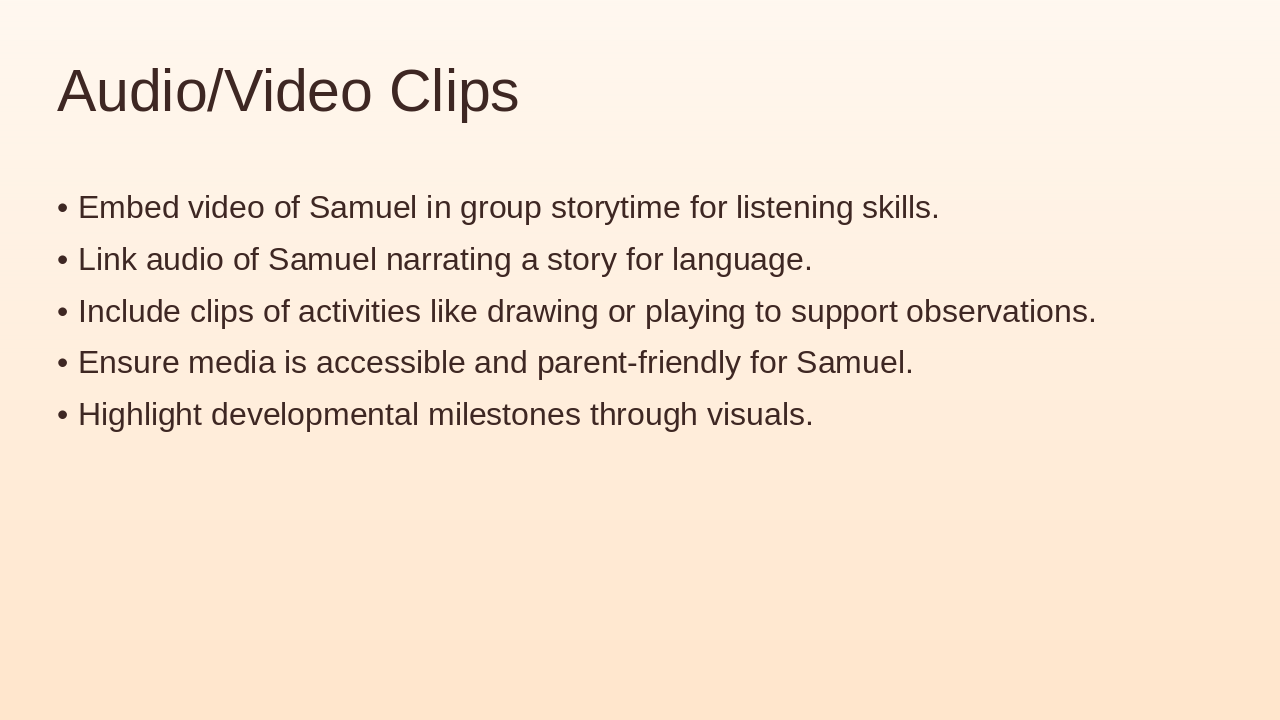 Slide 14 - Audio/Video Clips