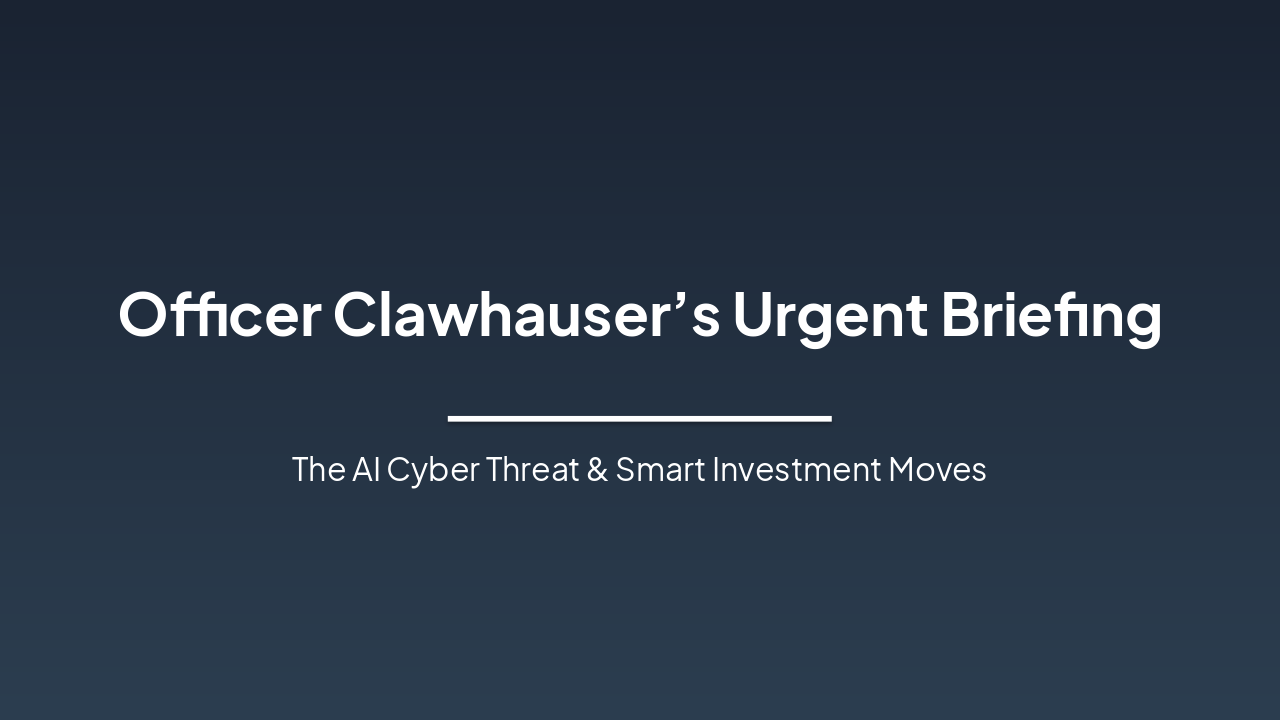 Clawhauser's AI Cyber Alert & Smart Buys (38 chars)