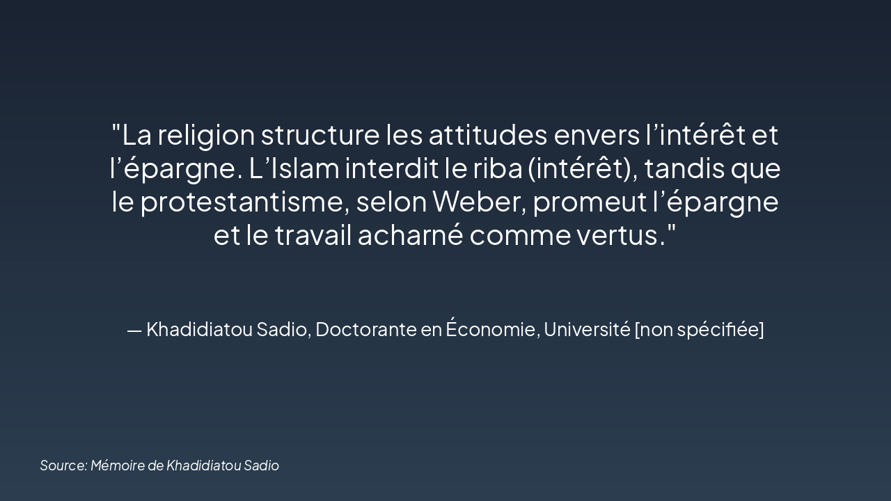 Slide 6 - Rôle de la religion dans les comportements économiques