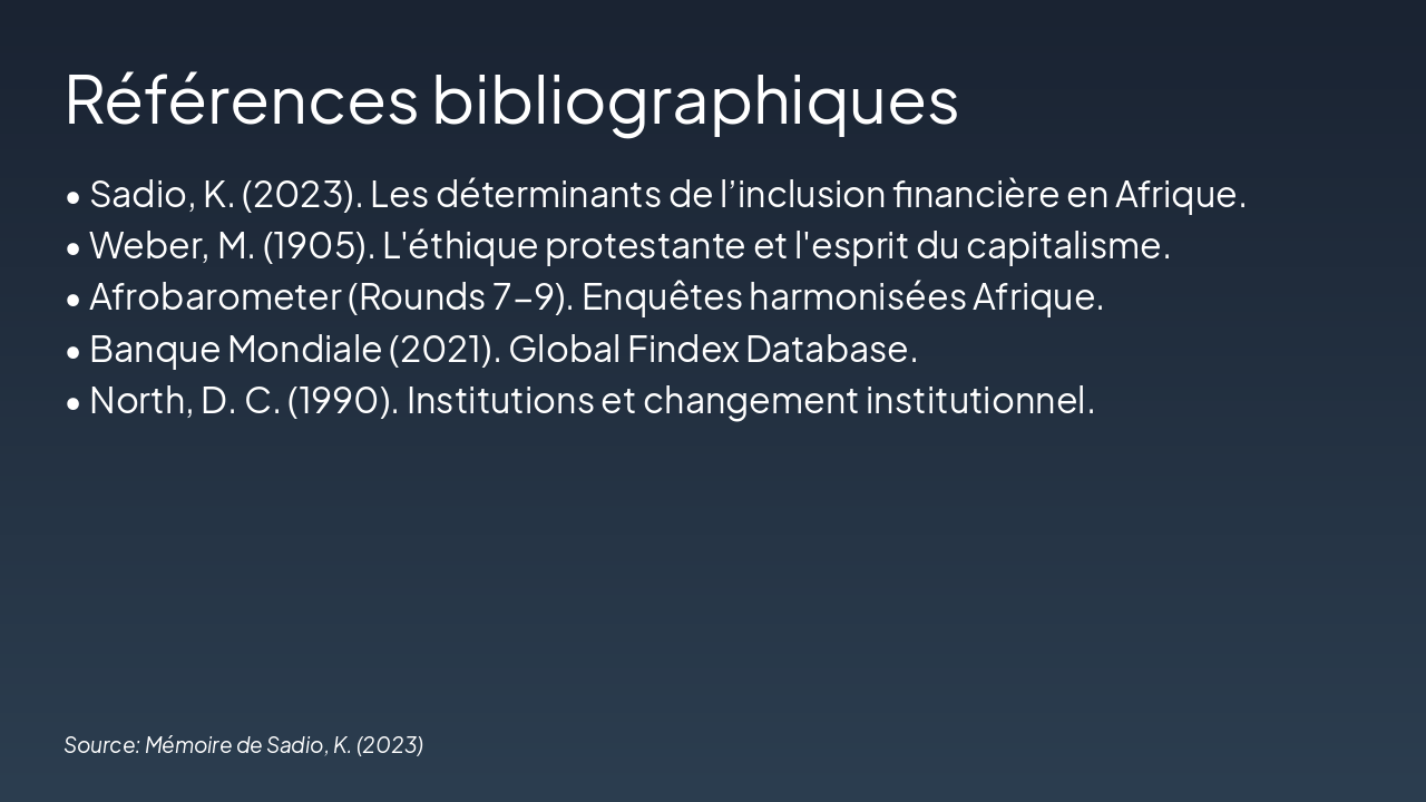 Slide 14 - Références bibliographiques