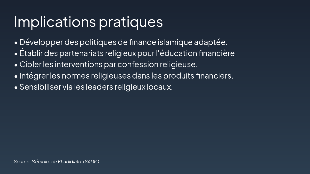 Slide 11 - Implications pratiques