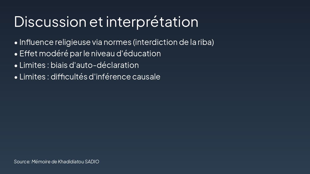 Slide 10 - Discussion et interprétation
