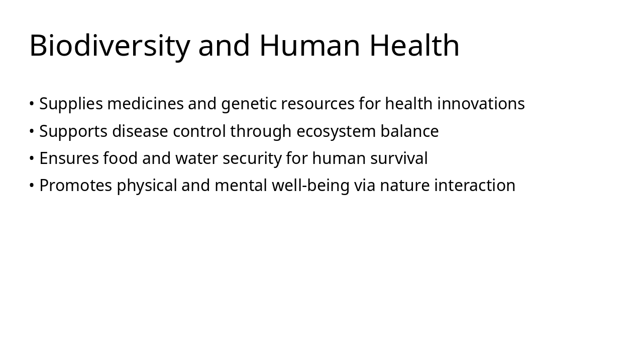Slide 10 - Biodiversity and Human Health
