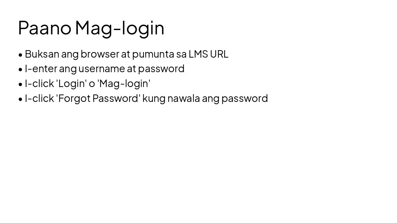 Slide 4 - Paano Mag-login