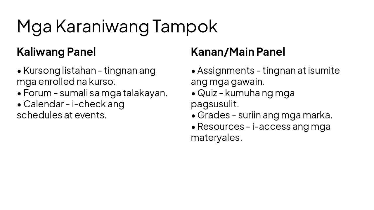 Slide 7 - Mga Karaniwang Tampok