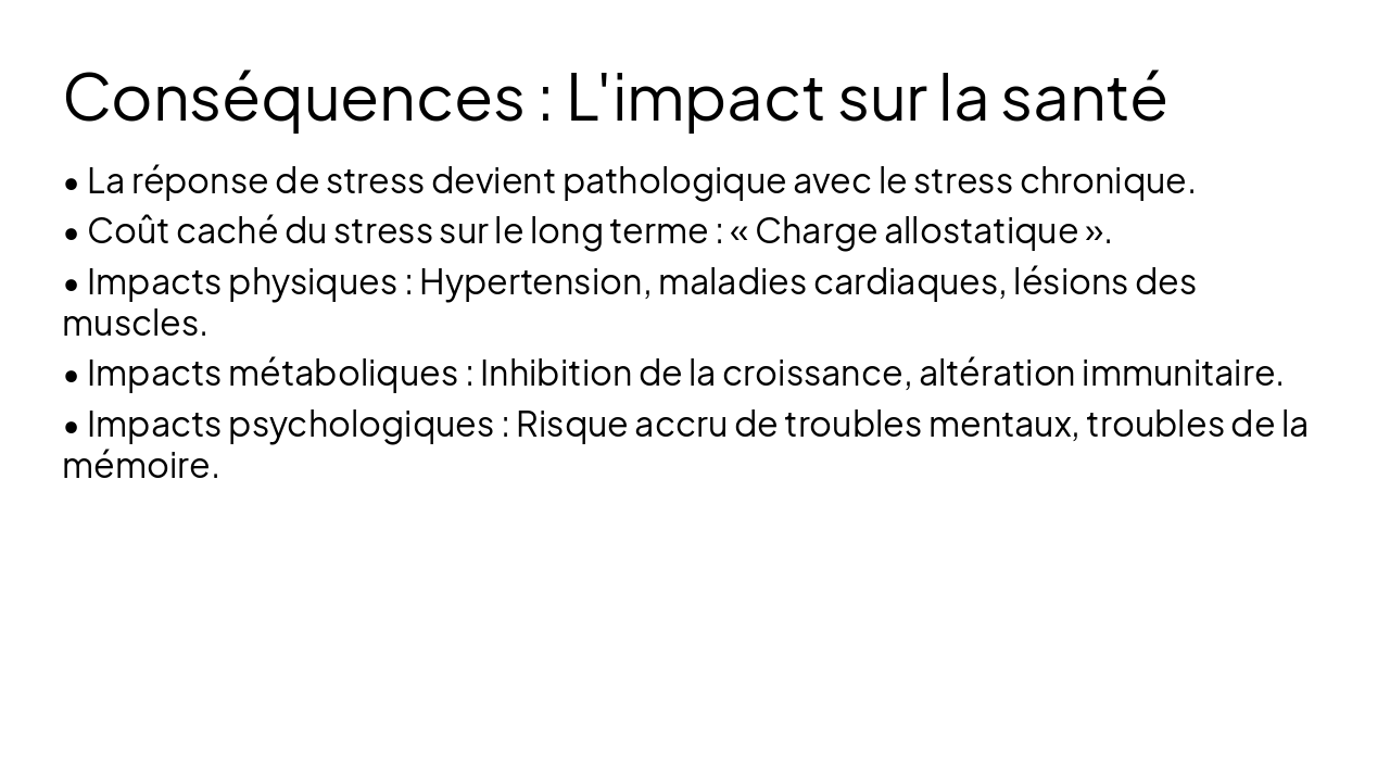 Slide 8 - Conséquences : L'impact sur la santé