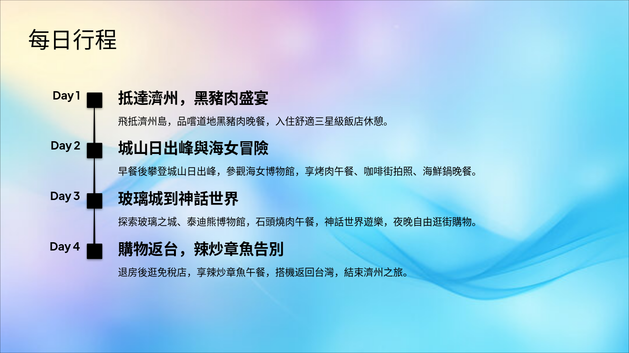 Slide 3 - 每日行程