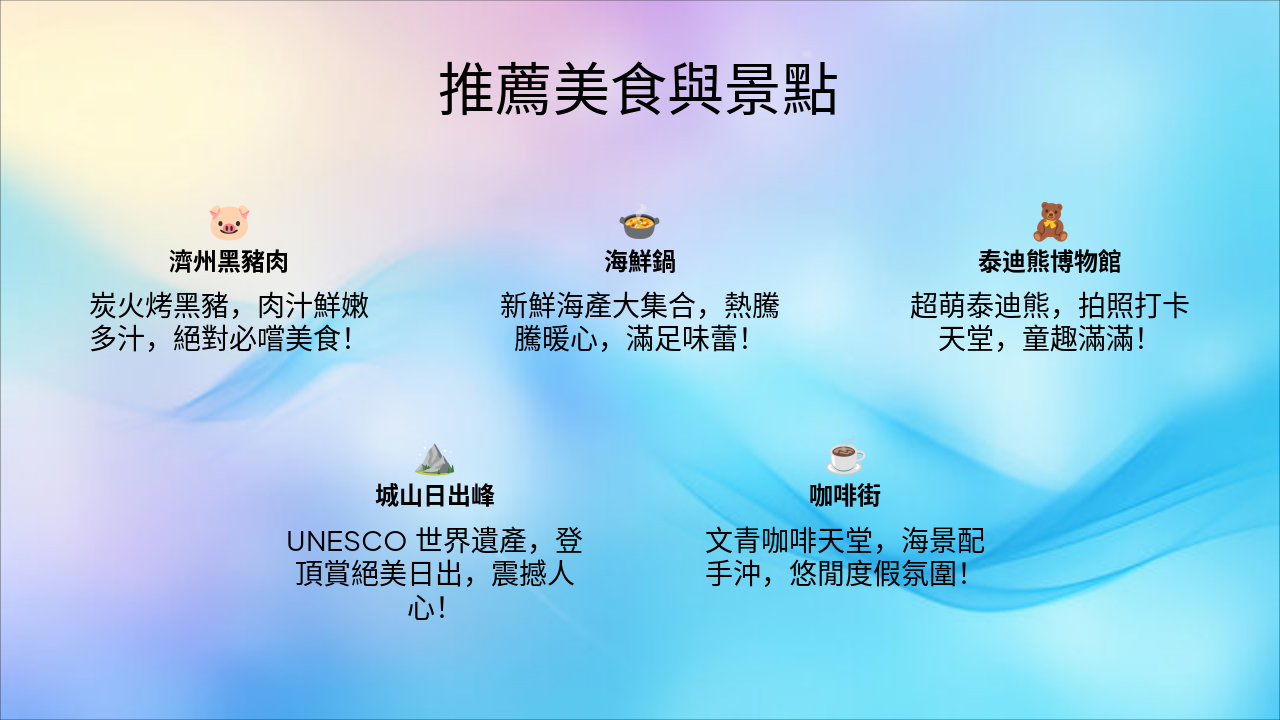 Slide 4 - 推薦美食與景點