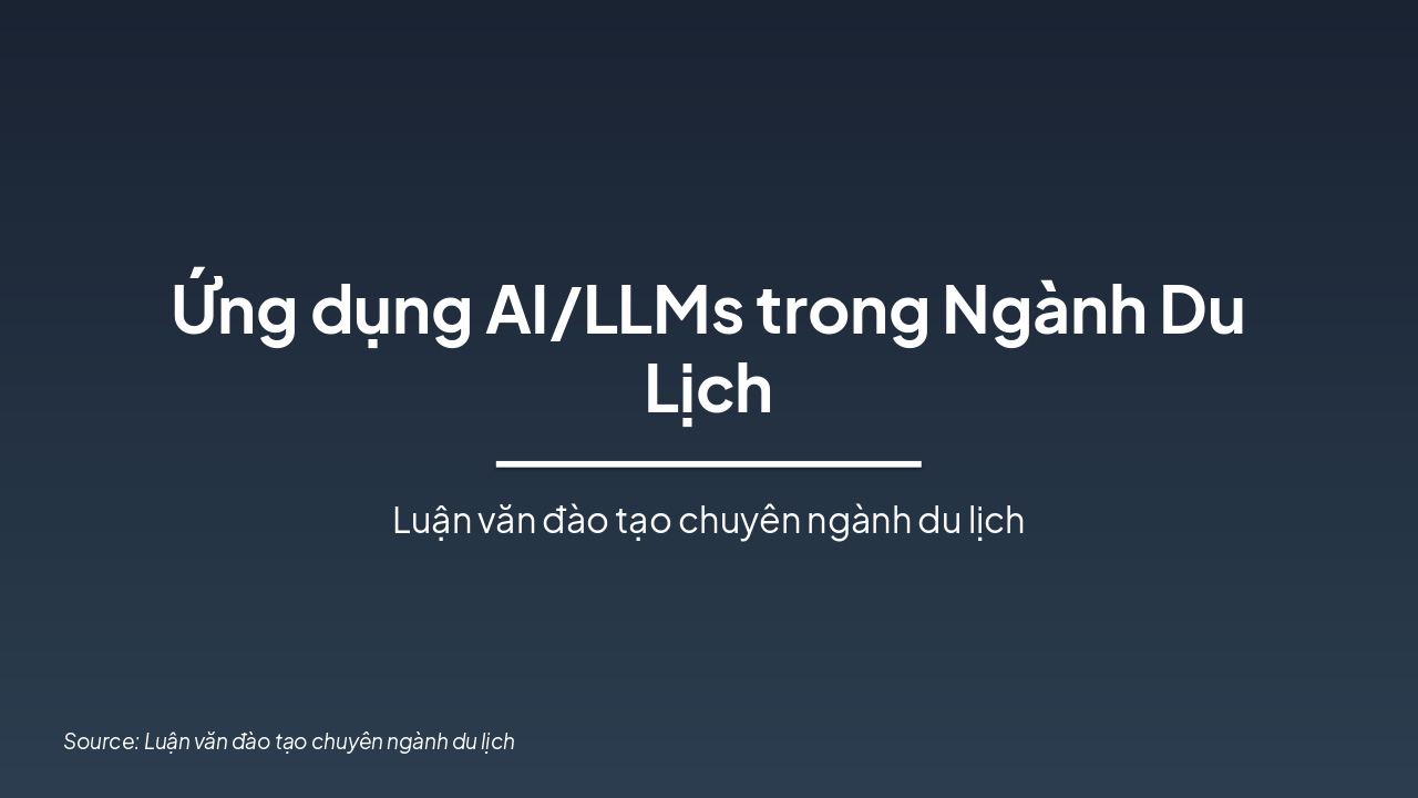 AI/LLMs trong Du lịch: Ứng dụng & Chiến lược
