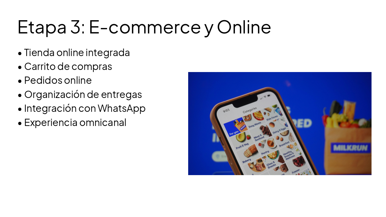 Slide 6 - Etapa 3: E-commerce y Online