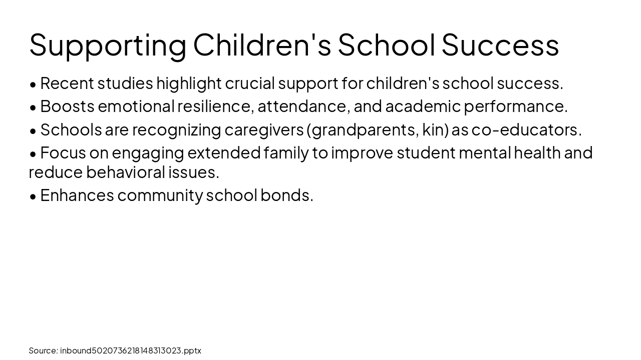 Slide 4 - Supporting Children's School Success