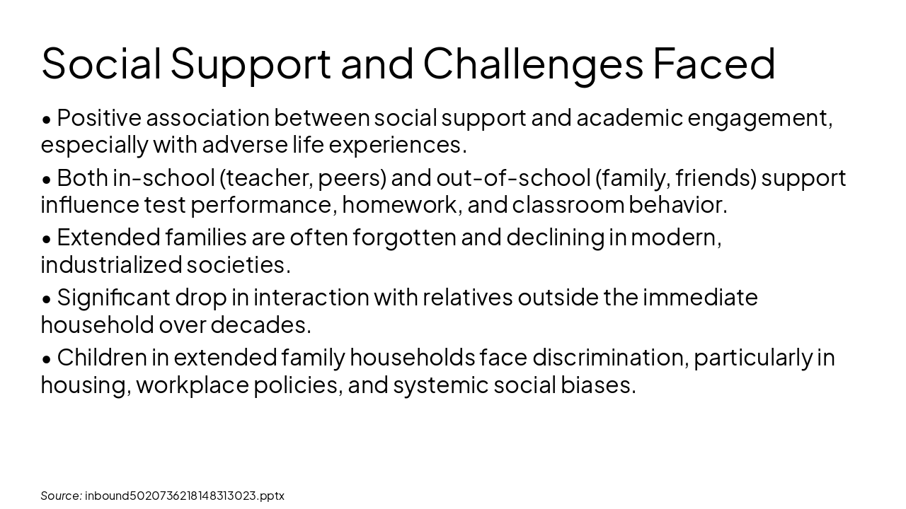 Slide 5 - Social Support and Challenges Faced