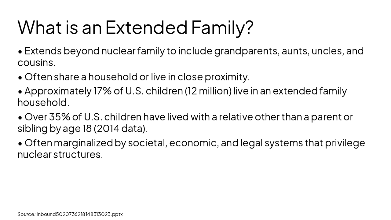 Slide 3 - What is an Extended Family?