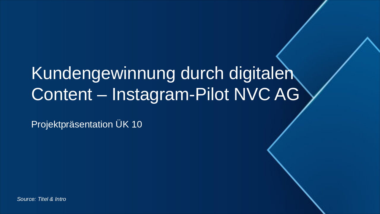 Instagram Pilot: Digital Customer Acquisition at NVC AG