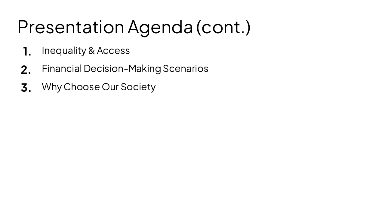 Slide 3 - Presentation Agenda (cont.)