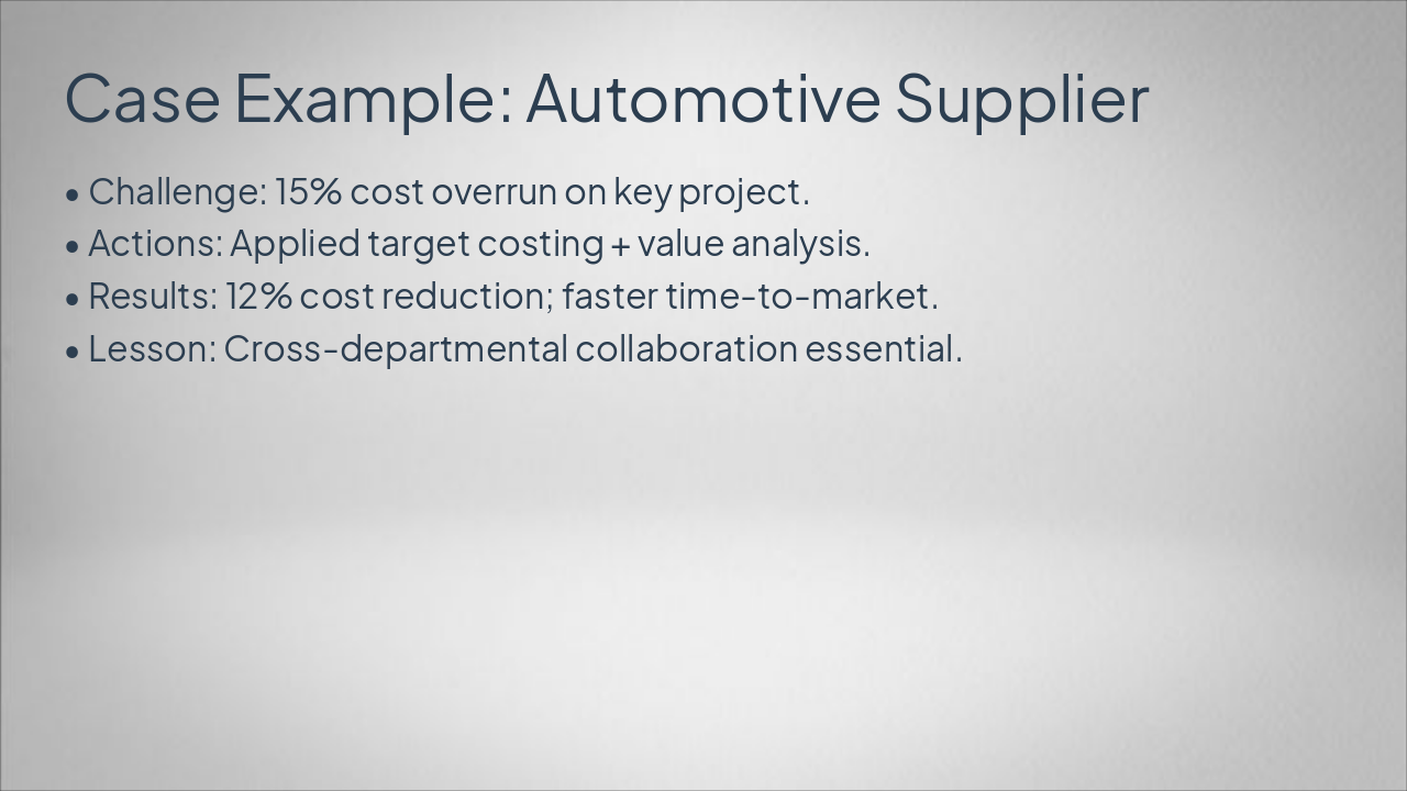 Slide 12 - Case Example: Automotive Supplier