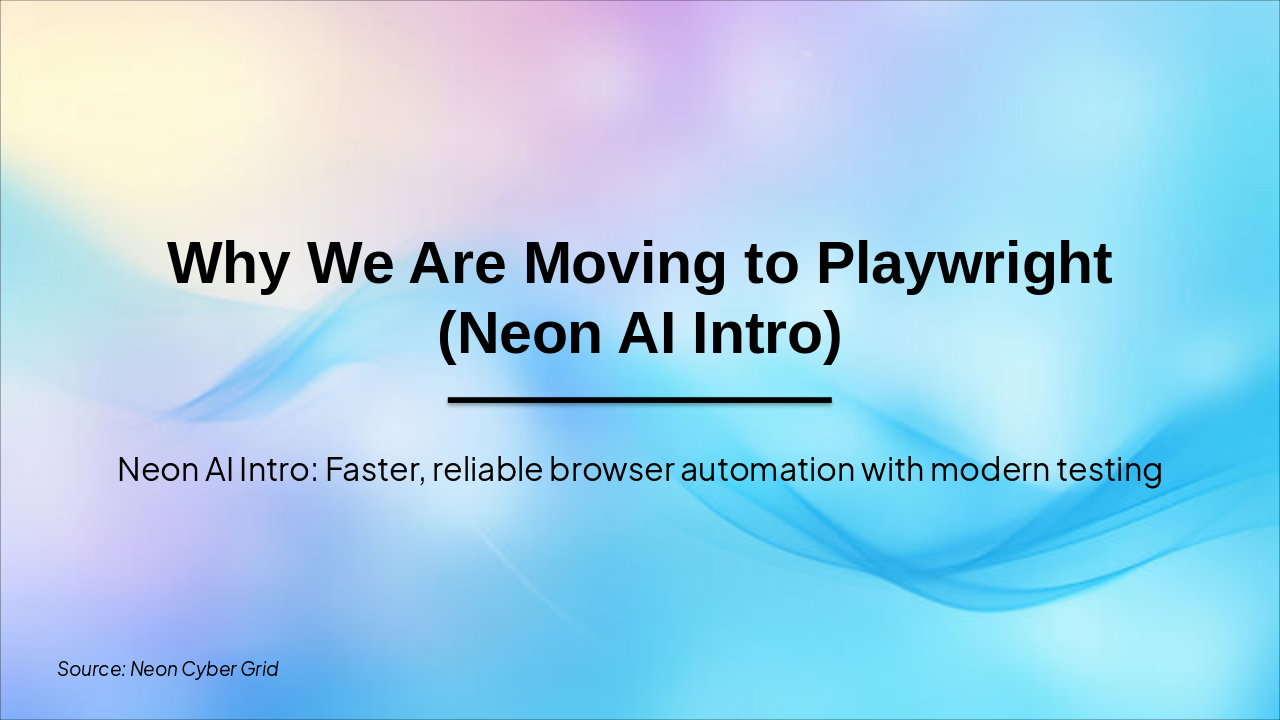 Neon Cyber: Playwright & AI Automation