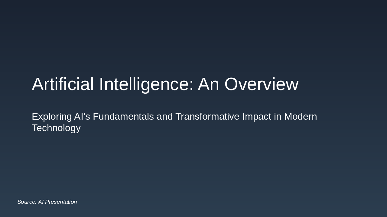 AI Overview: Concepts and Impact