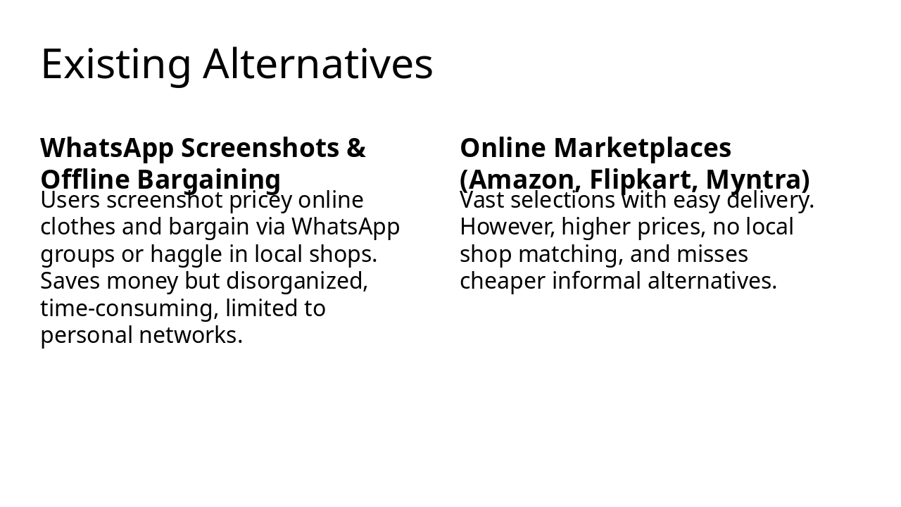 Slide 9 - Existing Alternatives