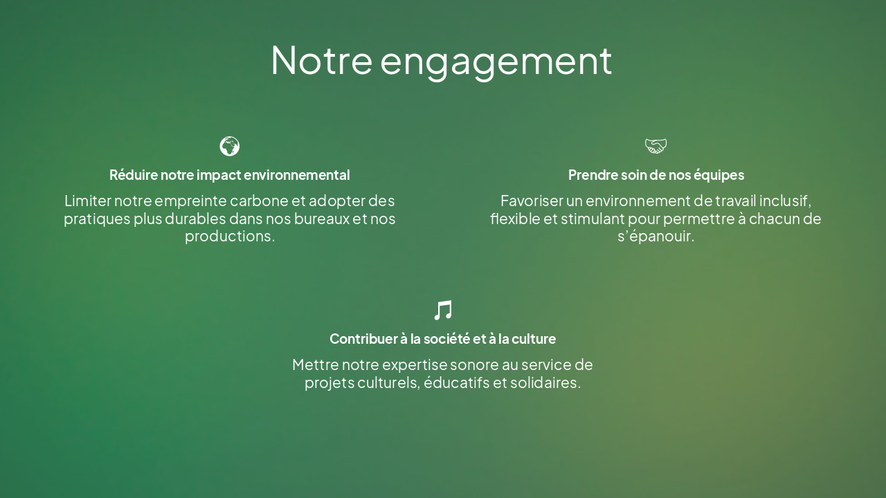Slide 1 - Notre engagement
