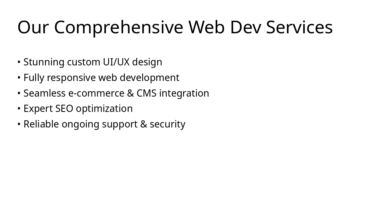 Slide 6 - Our Comprehensive Web Dev Services