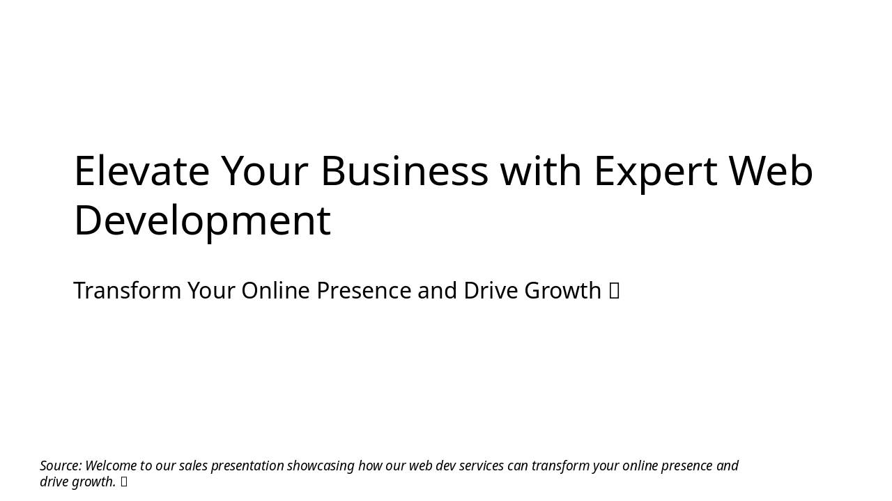 Slide 1 - Elevate Your Business with Expert Web Development