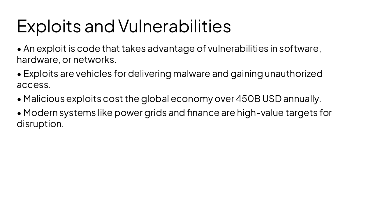 Slide 6 - Exploits and Vulnerabilities