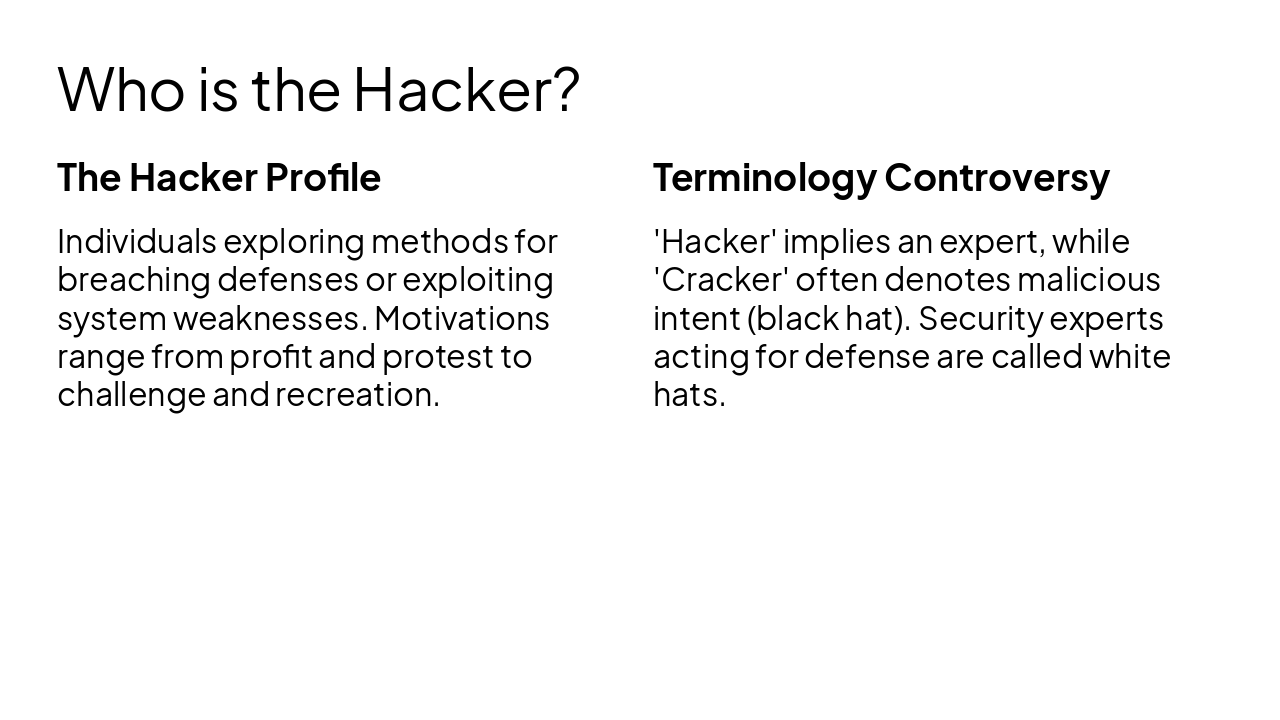 Slide 9 - Who is the Hacker?