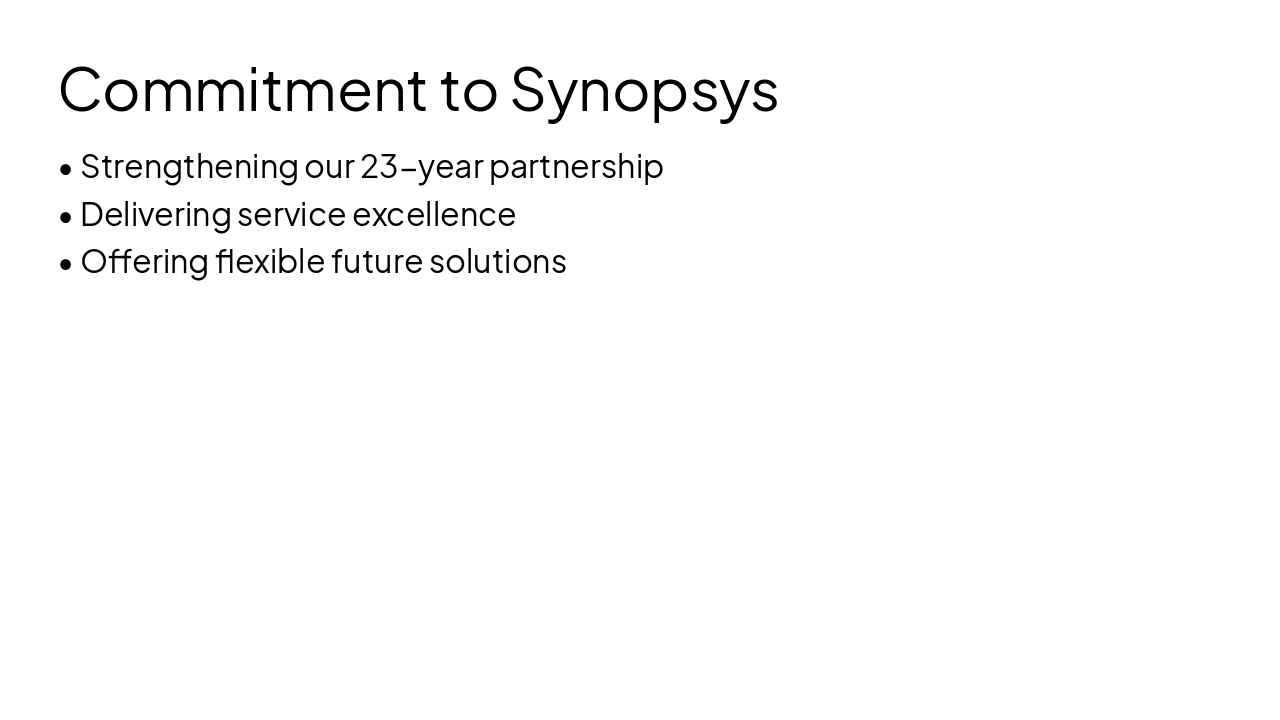 Slide 15 - Commitment to Synopsys