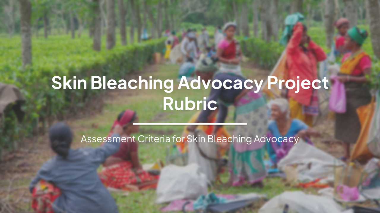 Skin Bleaching Advocacy Rubric Guide