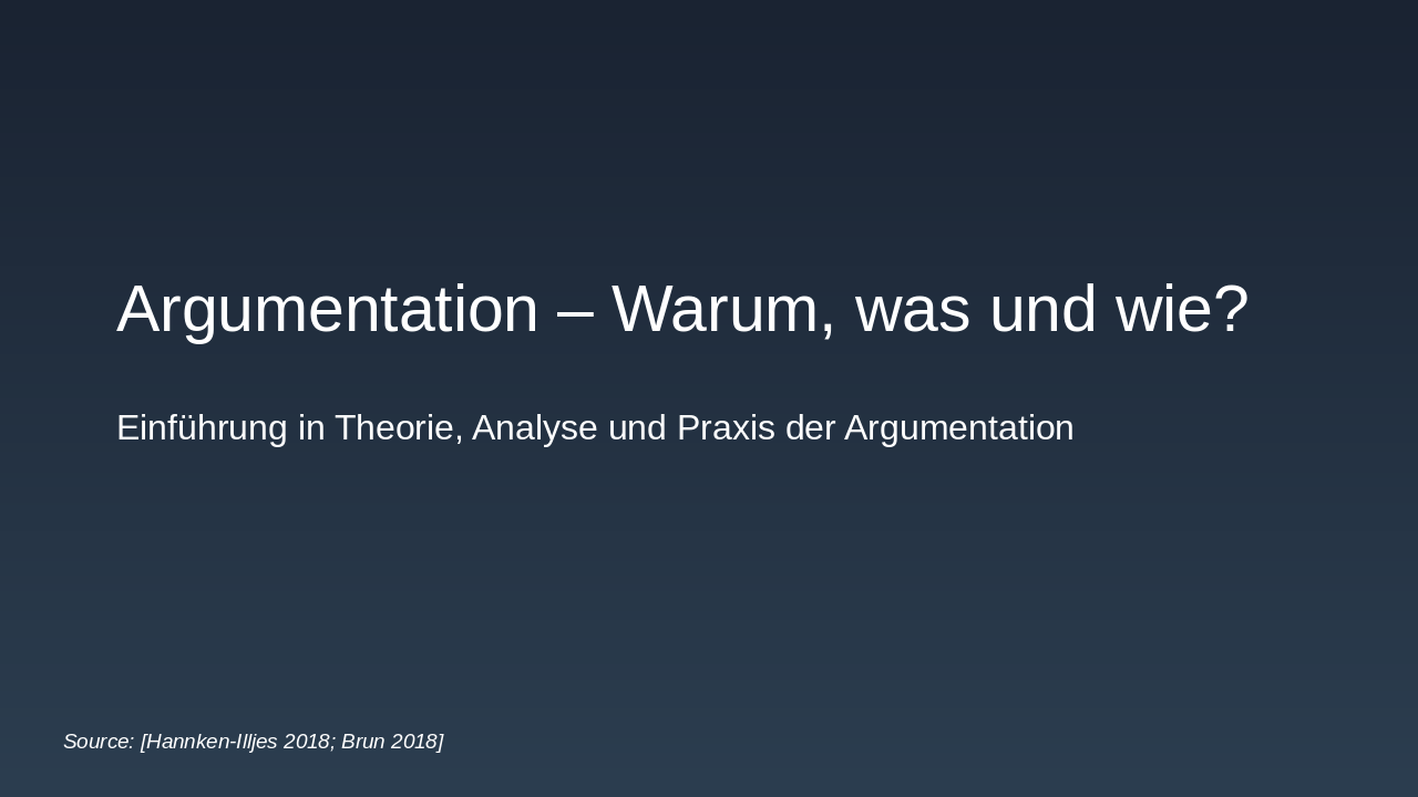 Argumentation: Was, Warum und Analyse