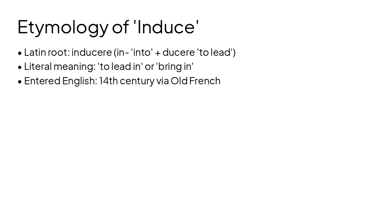 Slide 3 - Etymology of 'Induce'