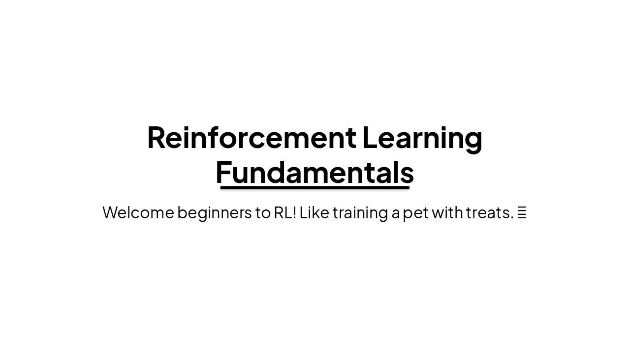 RL Fundamentals for Beginners (26 chars)