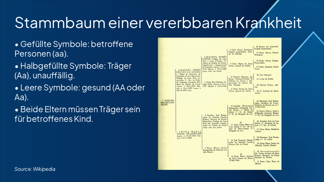 Slide 5 - Stammbaum einer vererbbaren Krankheit