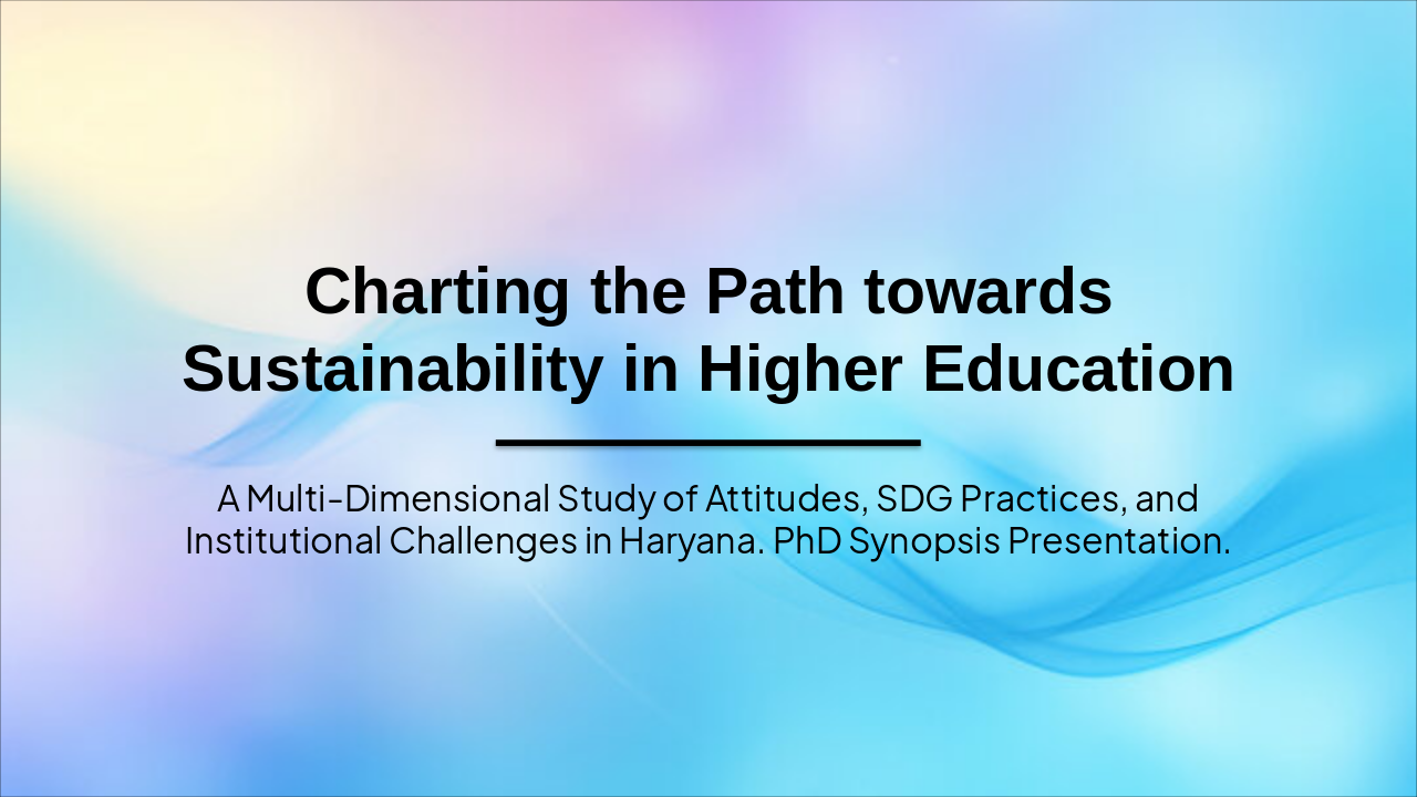 Slide 1 - Charting the Path towards Sustainability in Higher Education