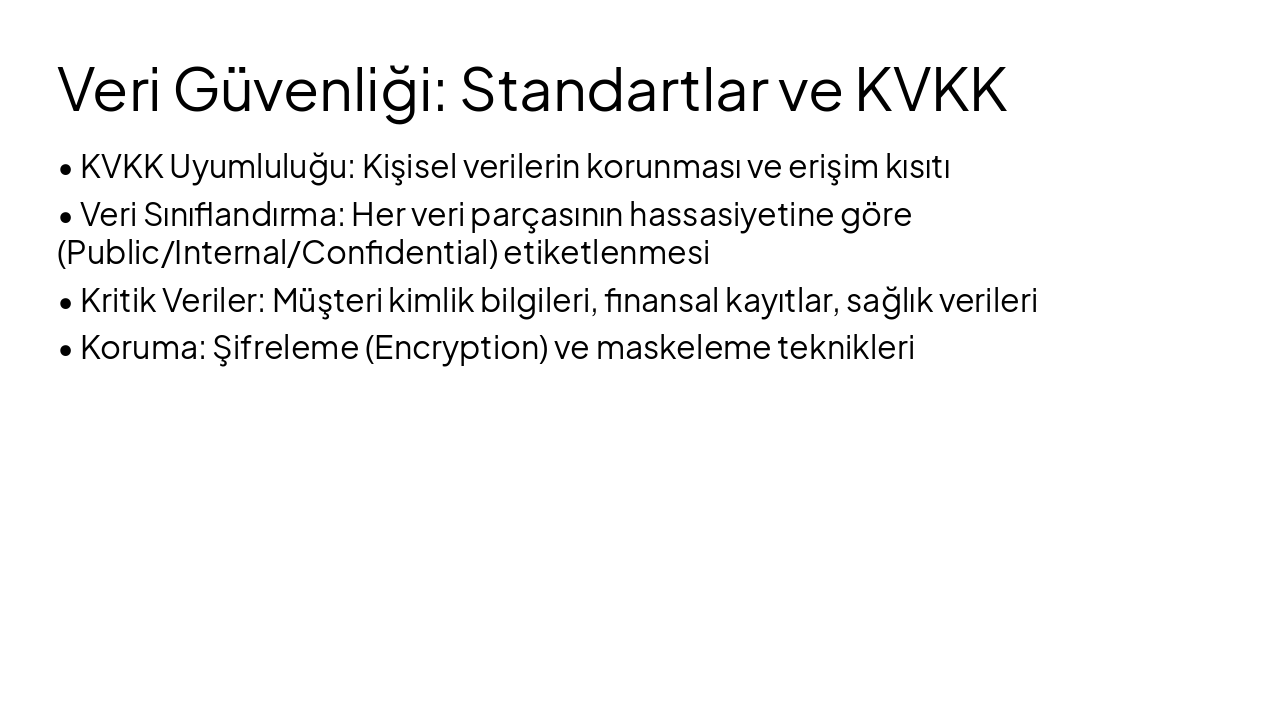 Slide 13 - Veri Güvenliği: Standartlar ve KVKK