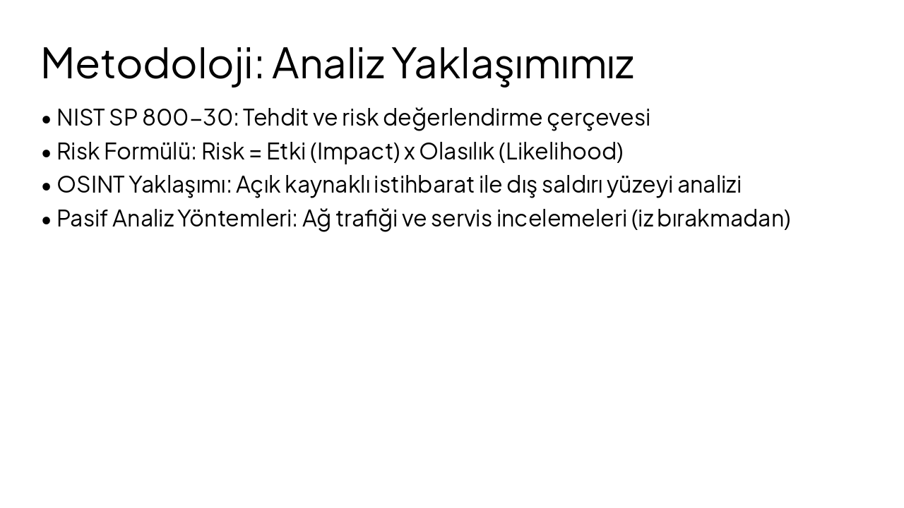 Slide 3 - Metodoloji: Analiz Yaklaşımımız