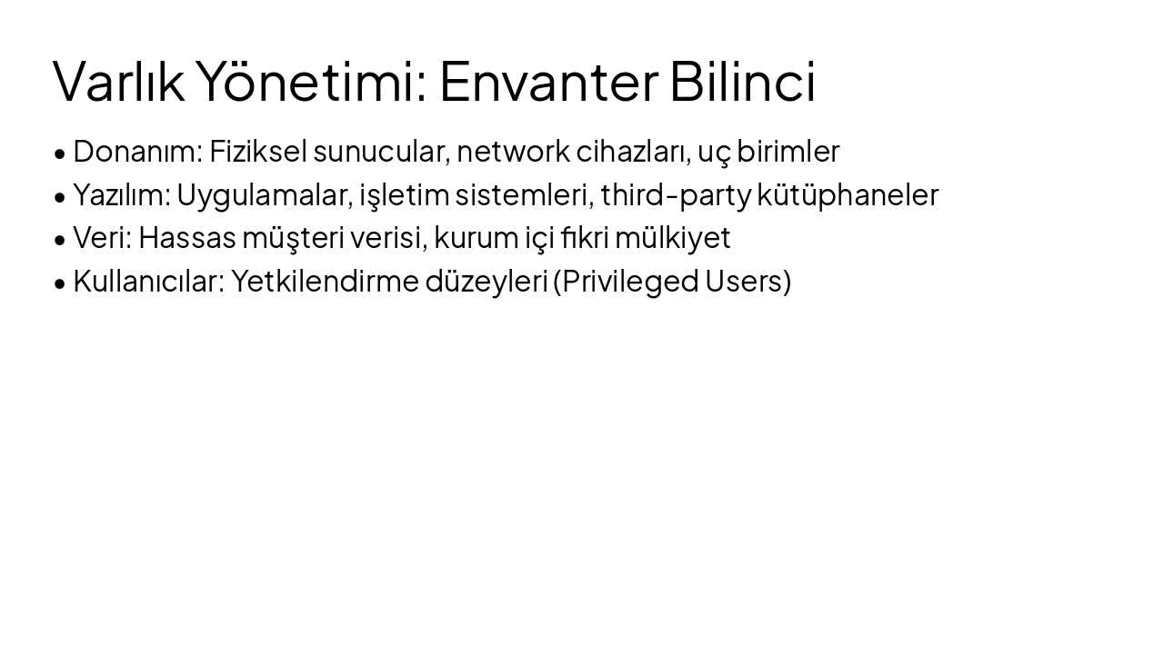Slide 7 - Varlık Yönetimi: Envanter Bilinci
