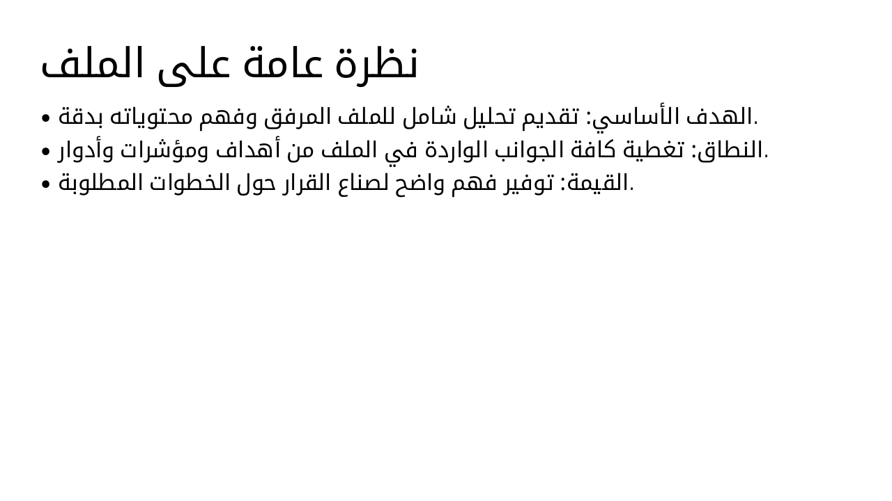 Slide 3 - نظرة عامة على الملف