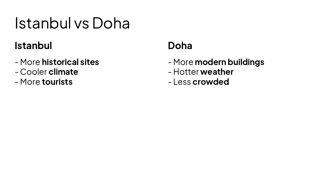 Slide 7 - Istanbul vs Doha