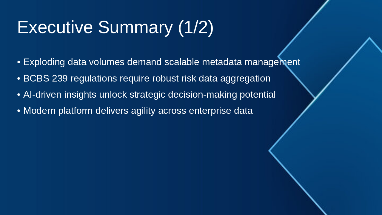 Slide 3 - Executive Summary (1/2)
