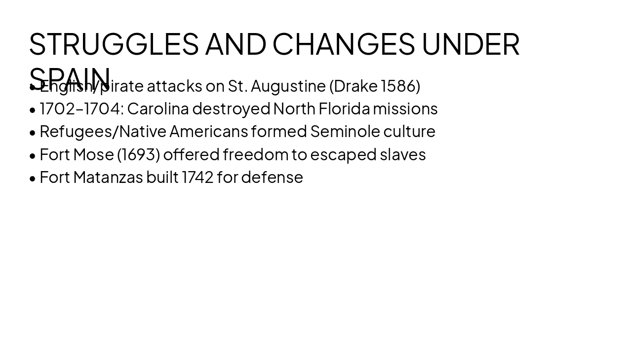 Slide 2 - STRUGGLES AND CHANGES UNDER SPAIN