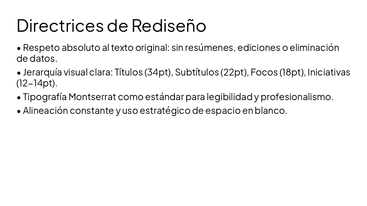 Slide 3 - Directrices de Rediseño
