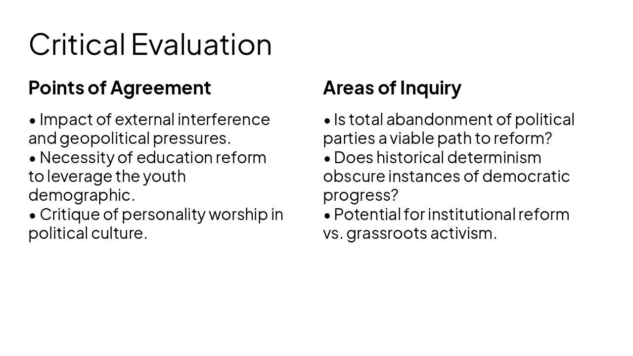 Slide 9 - Critical Evaluation