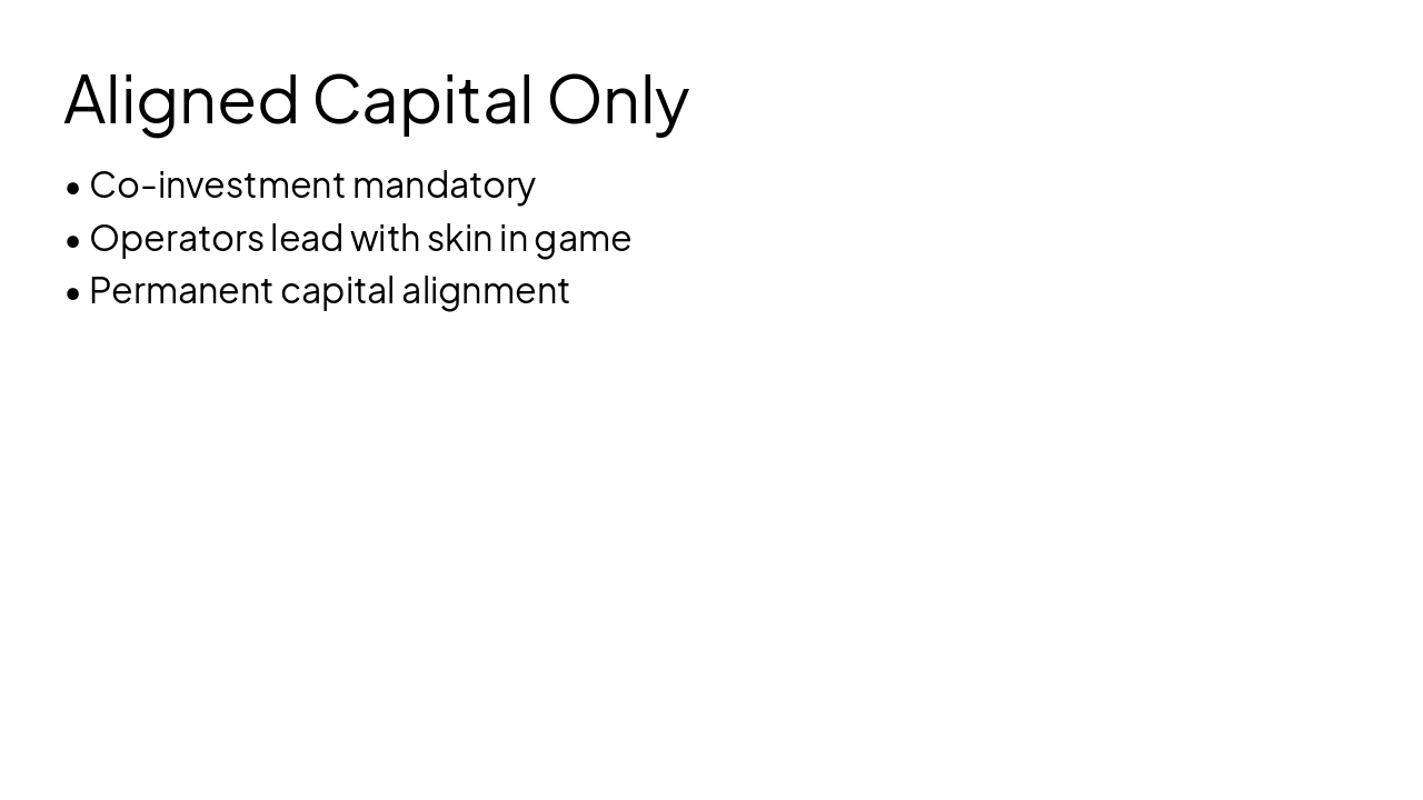 Slide 9 - Aligned Capital Only