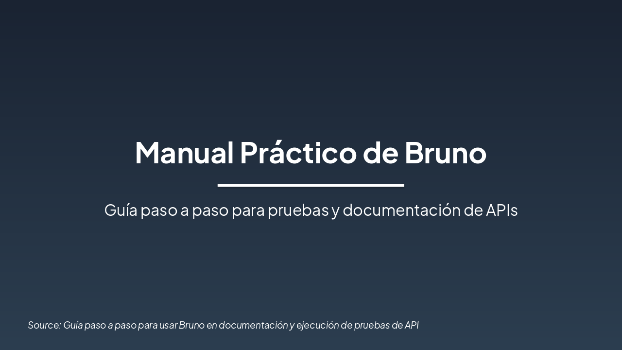 Bruno API Testing Manual Guide