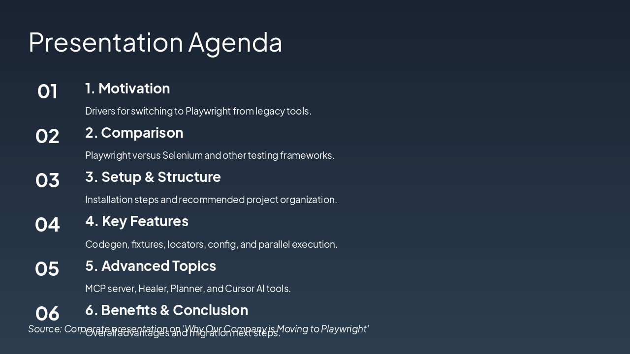 Slide 2 - Presentation Agenda