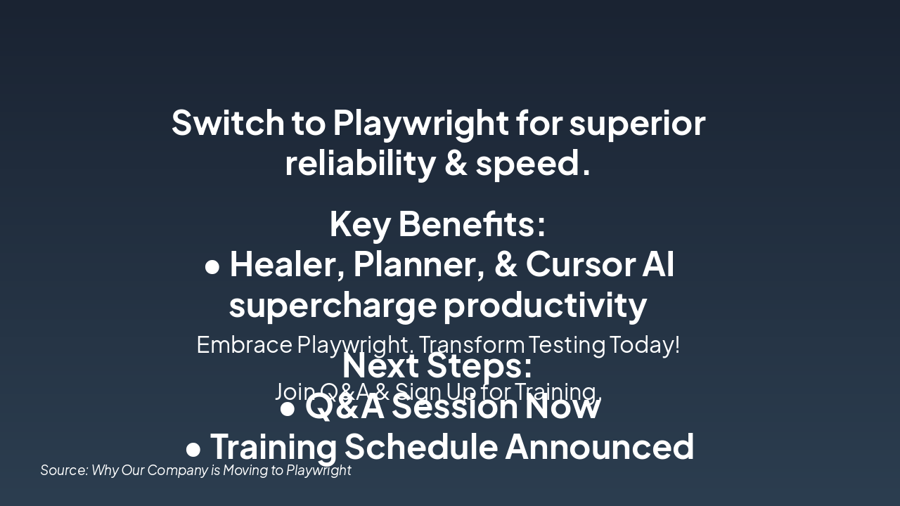 Slide 10 - Key Benefits & Next Steps