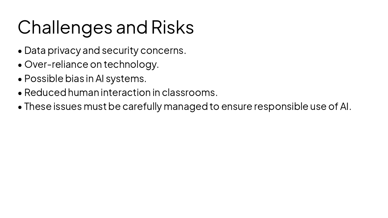 Slide 7 - Challenges and Risks